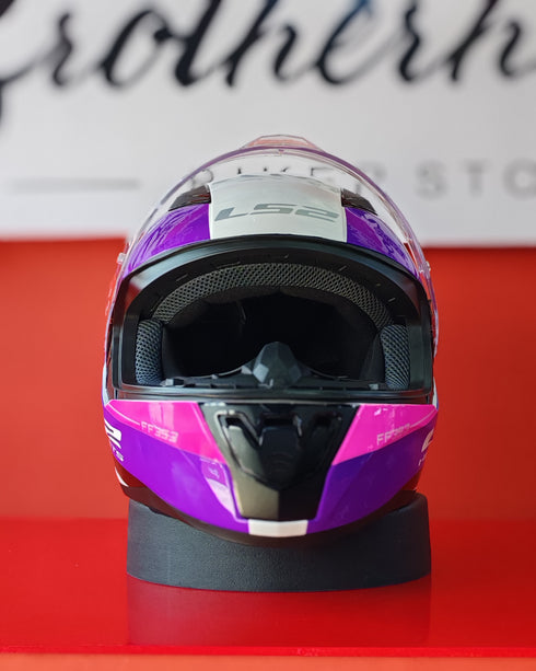 CASCO CERRADO LS2 RAPID II BLINK L BLANCO FUSCIA